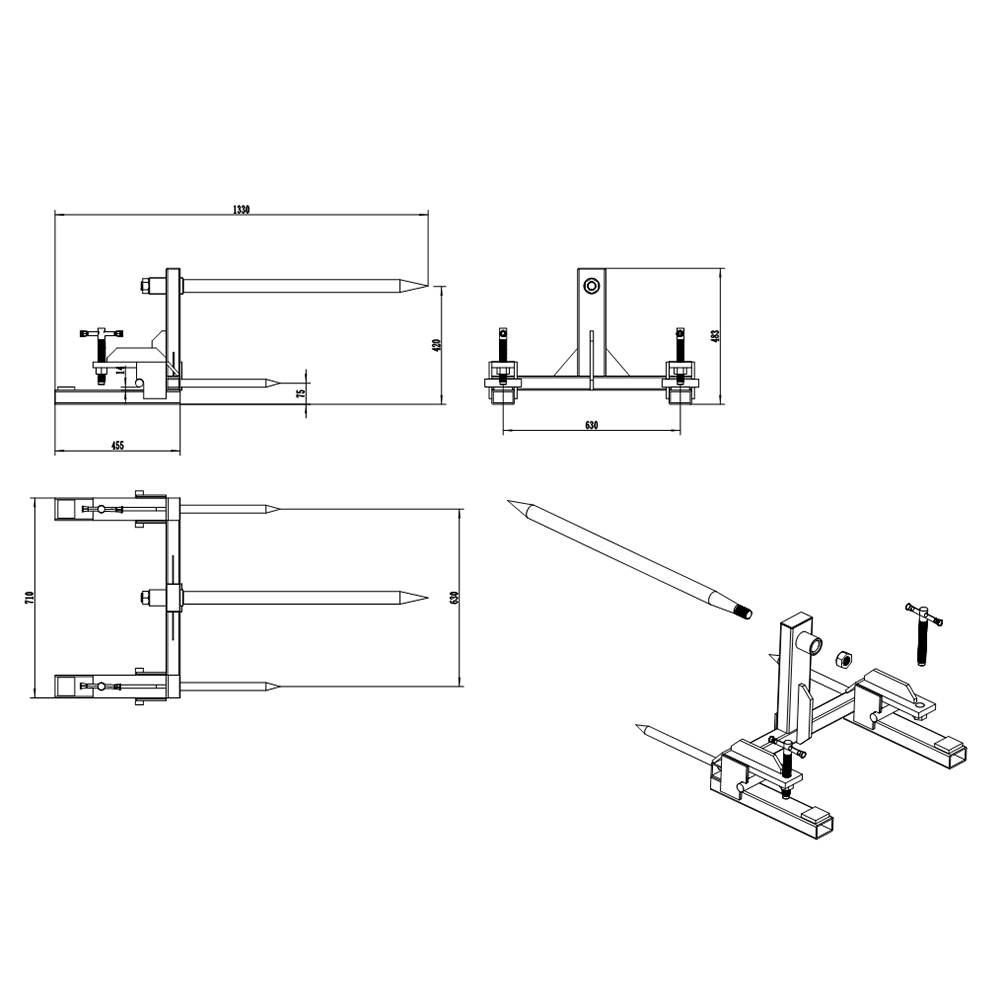 Kẹp trên giáo bale details