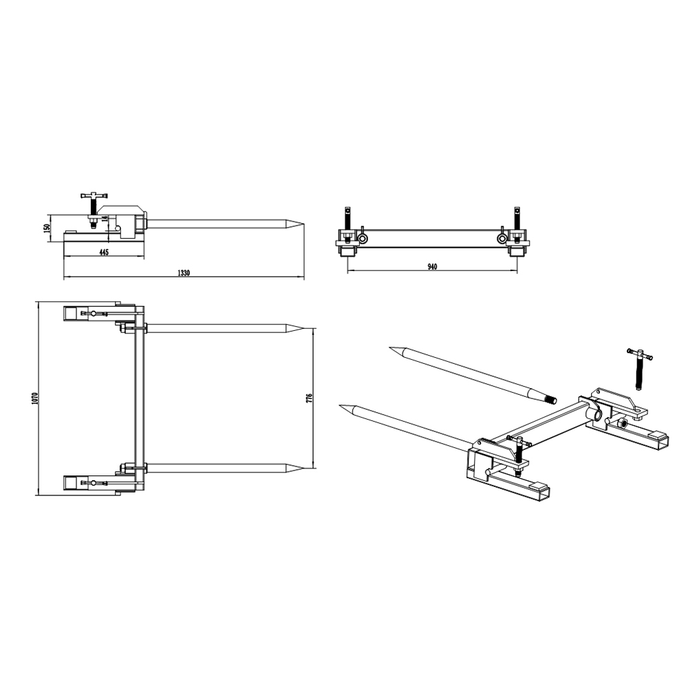 Kẹp trên giáo bale details